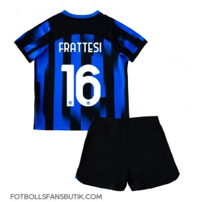 Inter Milan Davide Frattesi #16 Replika Hemmatröja Barn 2023-24 Kortärmad (+ Korta byxor)